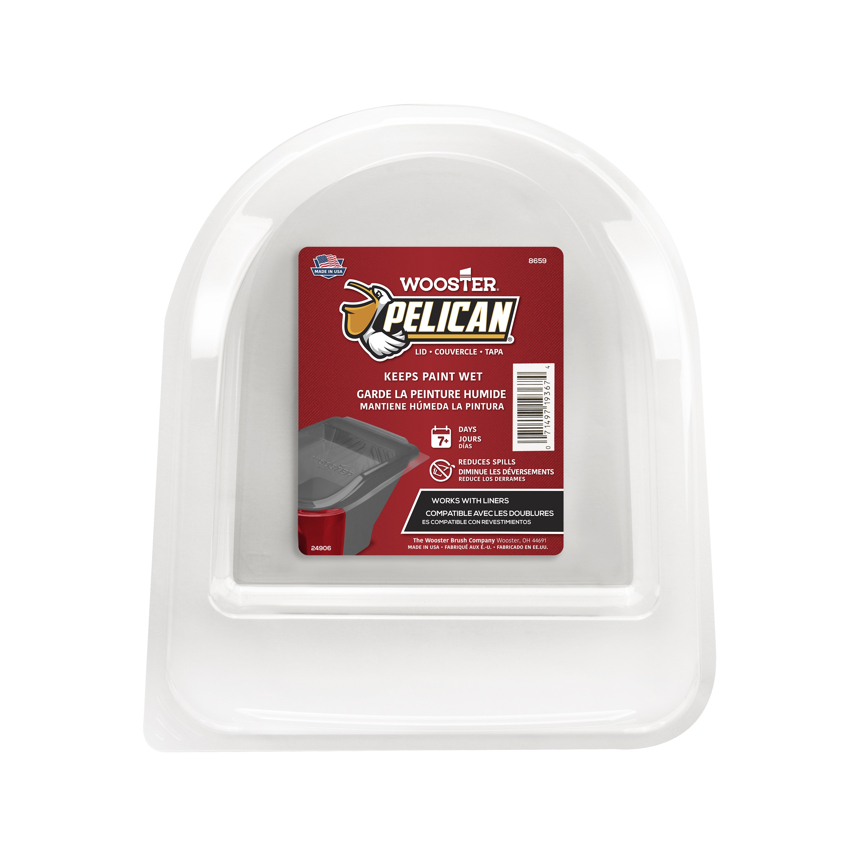 8659 Pail Lid, Plastic, Clear, For: PELICAN® Handheld Pail