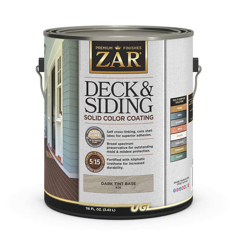 82613 Deck and Siding, Solid Color Coating, Tint Dark, Liquid, 1 gal, Can