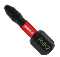 DPH2R2B Reduced Screwdriver Bit, #2 Drive, Phillips Drive, 1/4 in Shank, Hex Shank, 2 in L