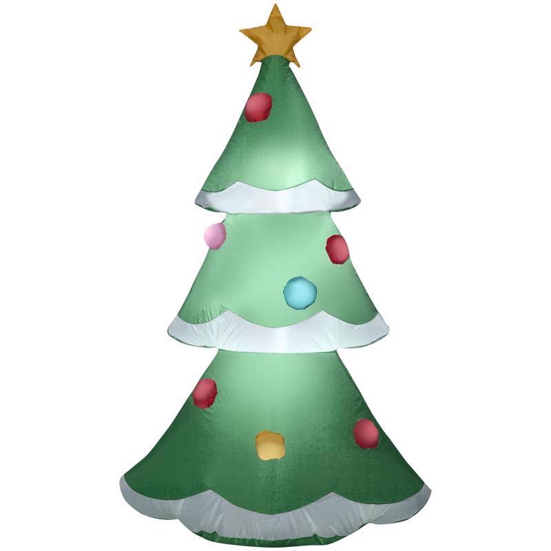117160 Christmas Tree Airblown Inflatable with Snowy Layer, 48 in H, LED Bulb