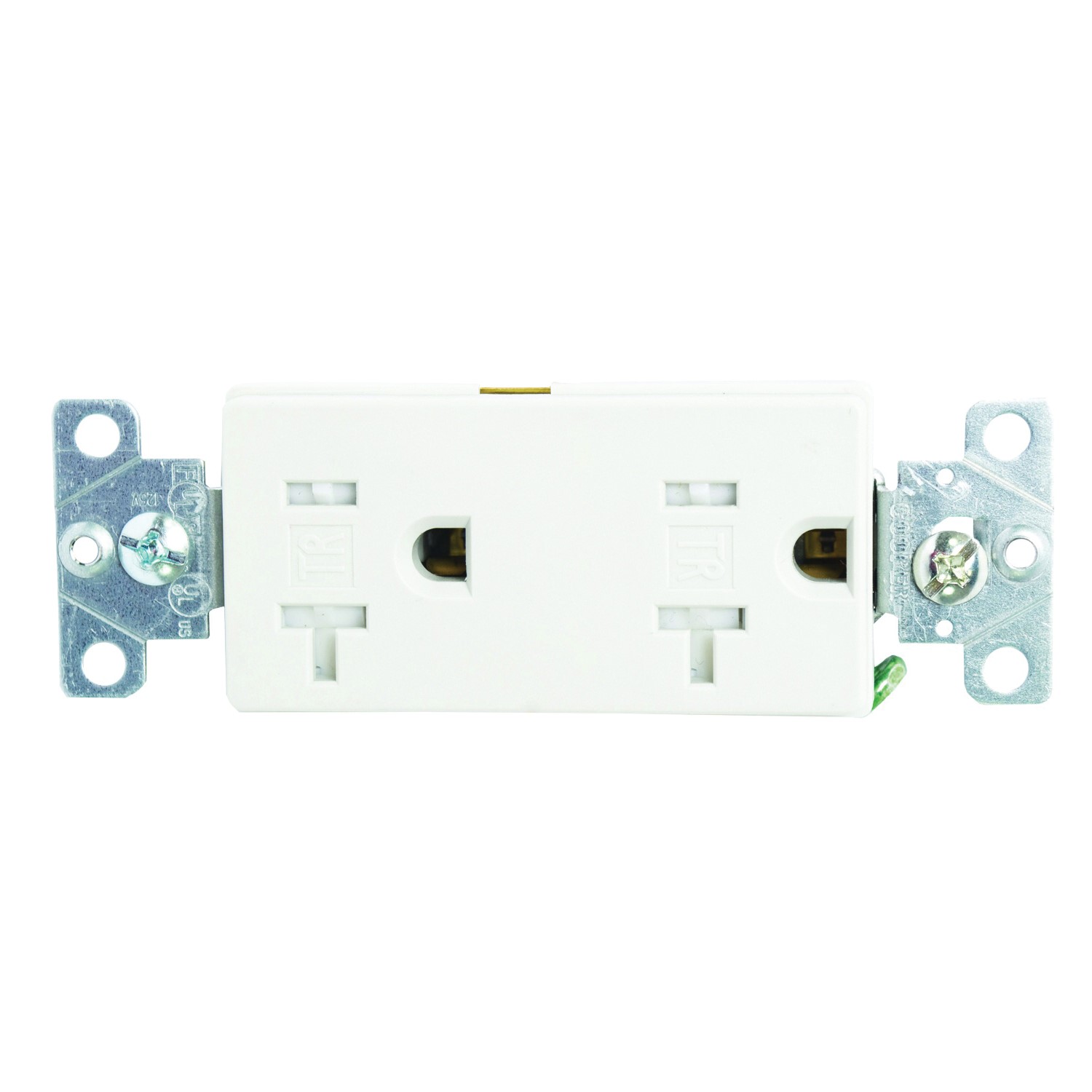 Eaton Wiring Devices TR1307W-BOX Duplex Receptacle, 2 -Pole, 20 A, 125 V, Back, Side Wiring, NEMA: 5-20R, White