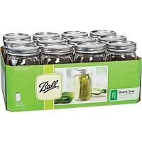 67000 Mason Jar, 32 oz, Glass/Metal, Silver Cap/Lid
