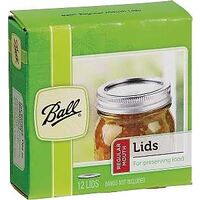 1440032000 Canning Jar Lid, 2.4 oz Capacity, Steel, Silver Cap/Lid