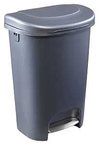 2104625 Step-On Trash Can, 13 gal Capacity, Resin, Gray