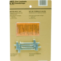 MBK Miter Bolt Kit, Countertop Joint Connector, 4 Miter Bolts, 1 Glue Packet, Stainless Steel