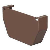 T1511 Gutter End Cap, 5.8 in H x 4-1/2 in W x 5 in L, U-Style Gutter System, Vinyl, Brown