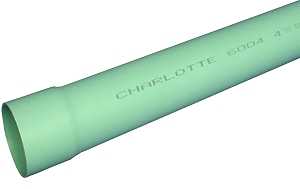 S/M 06006 0600 PVC Sewer Pipe, 6 in, 10 ft L, SDR 35, Green