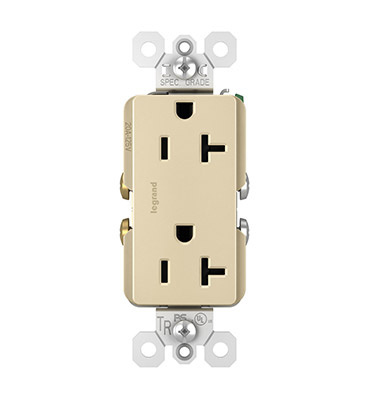 TR26352LACC8 Duplex Receptacle, 2 -Pole, 20 A, 125 V, NEMA: 5-20R, Light Almond