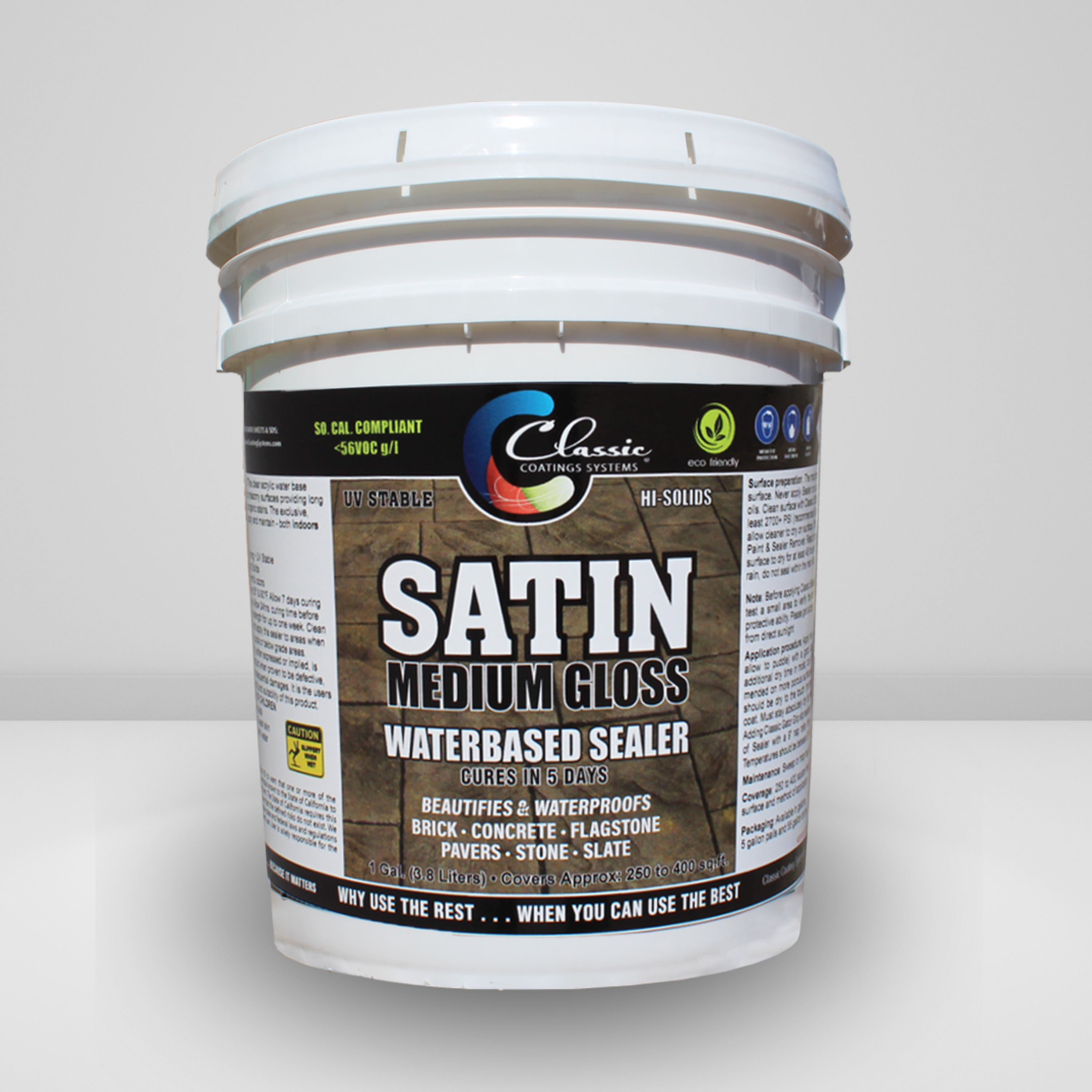 Classic Satin Medium Gloss Water Based Sealer, Clear, 5 gal