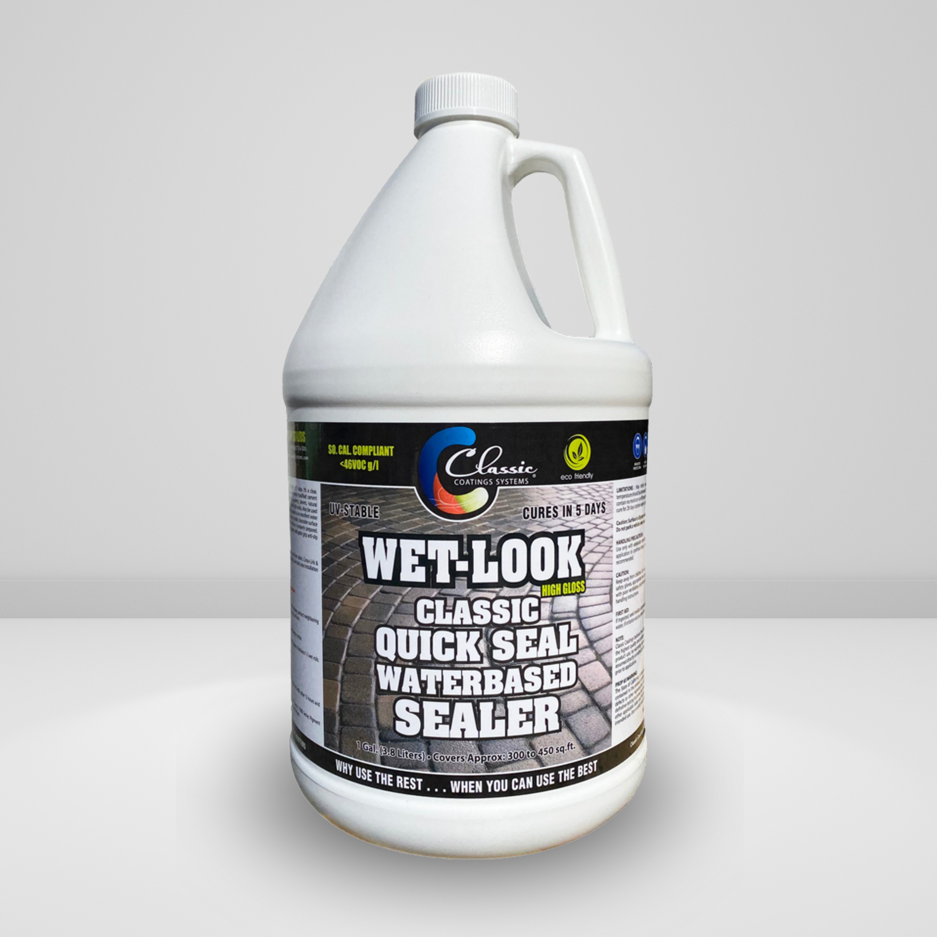 Quick Seal Wet Look High Gloss Water Based Sealer, Clear, 1 gal