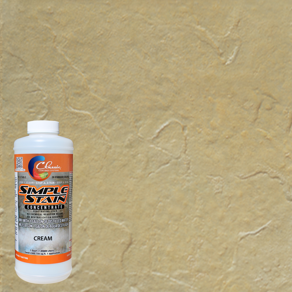 Simple Stain Concentrated Semi-Transparent Water Based Interior/Exterior Concrete Stain Cream, 1 qt