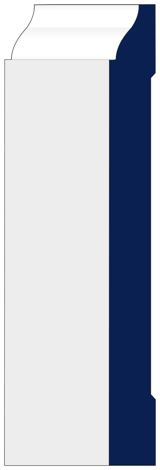 9/16" x 5-1/4" x 16' Primed Fingerjoint Pine B618 Base Board