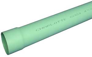 S/M 06004 0600 PVC Sewer Pipe, 4 in, 10 ft L, SDR 35, Green