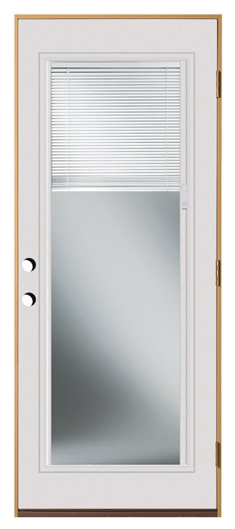 36 in x 80 in, Fullview, 6 Panel, Smooth, Fiberglass, Primed, Exterior Prehung Door, Left Hand, Oil-Rubbed Bronze Hinges