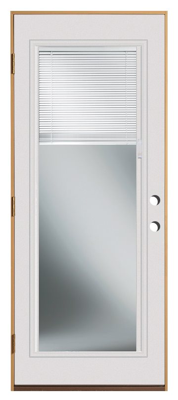 32 in x 80 in, Fullview, 6 Panel, Smooth, Fiberglass, Primed, Exterior Prehung Door, Right Hand, Oil-Rubbed Bronze Hinges
