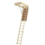 LWFRI2554 Wood Insulated (R5.2) / Fire Treated Attic Ladder 25"X54"X10'4" / 350 lb Load Capacity