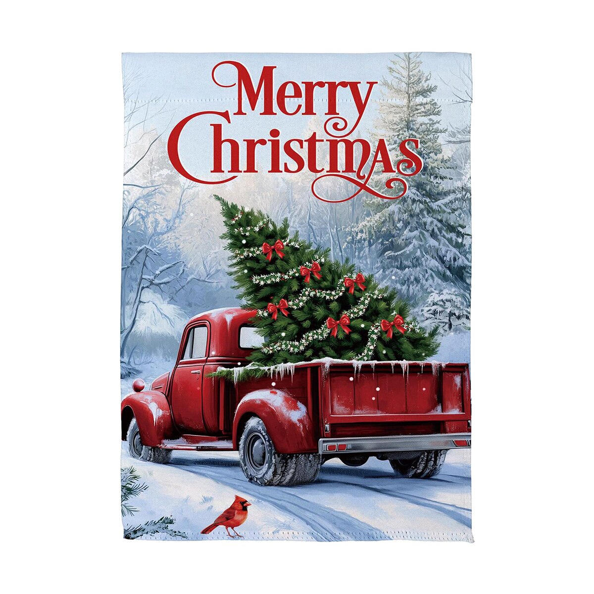 SX64TGF26 Christmas Delivery Suede Garden Flag, 18 in L, 12-1/2 in W, Truck, Plastic