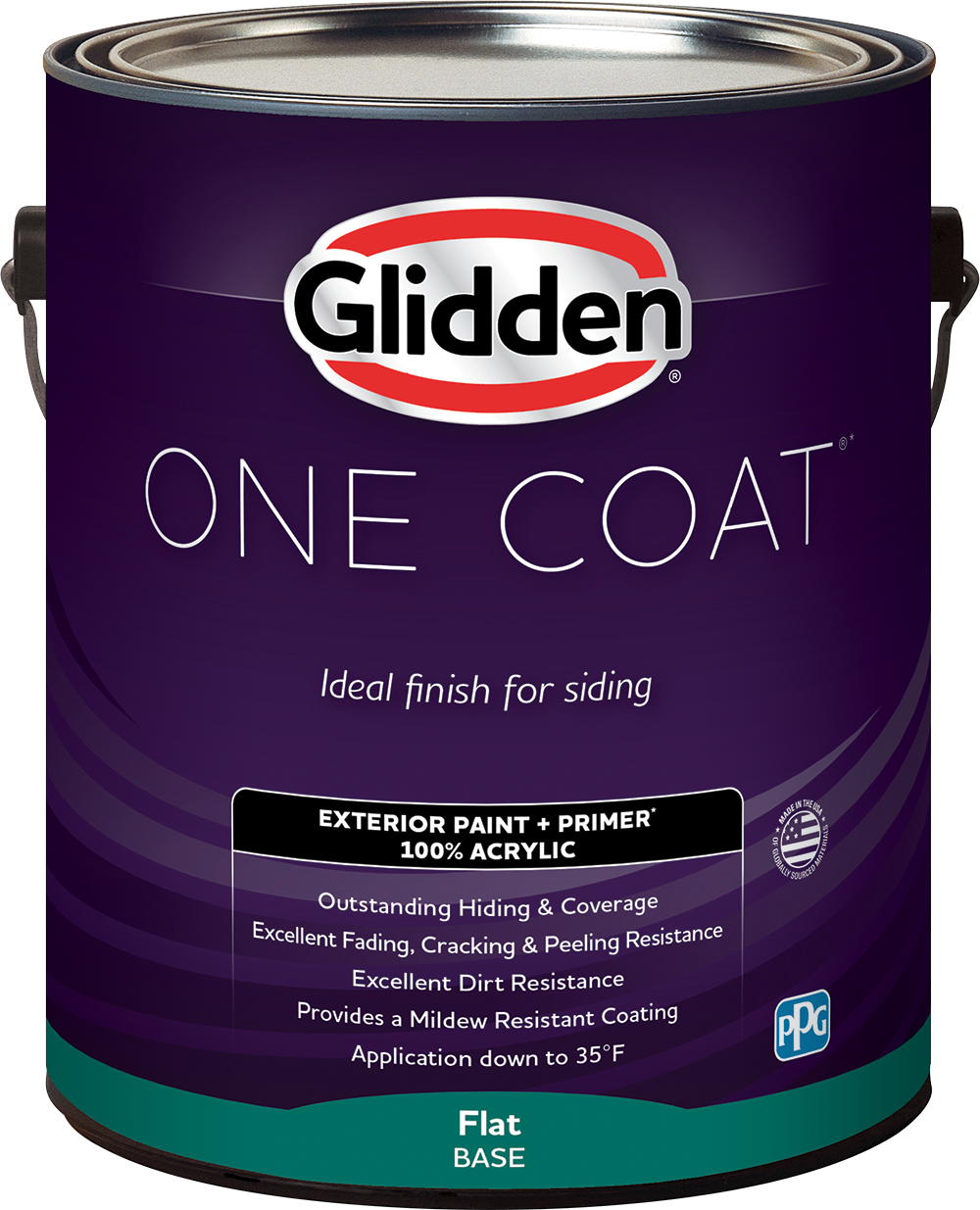 One Coat 1 gal. Flat Exterior Paint, White Pastel Base