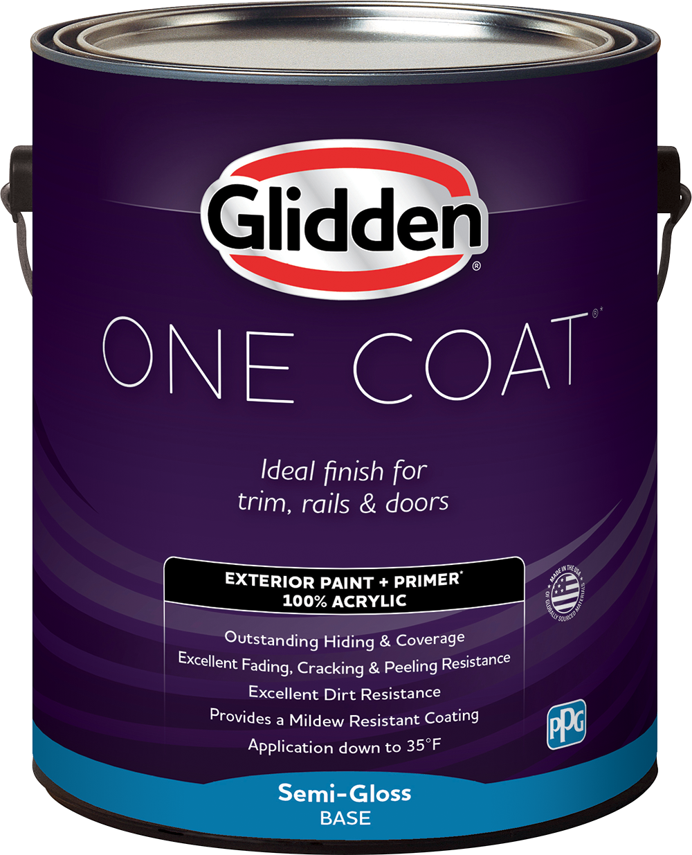 One Coat 1 gal. Semi-Gloss Exterior Paint, White Pastel Base