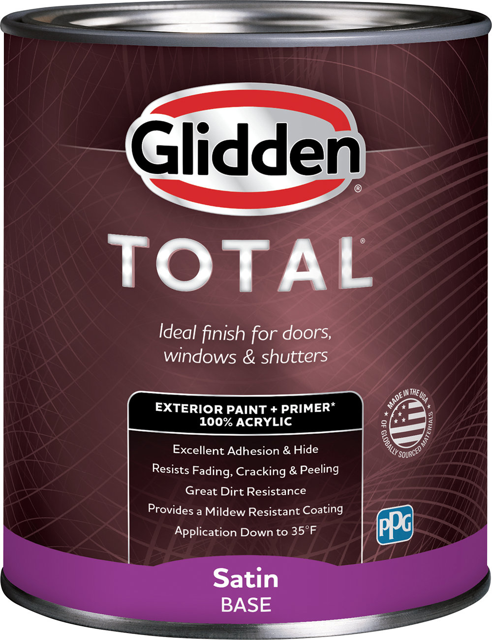 Total 1 qt. Satin Exterior Paint, White Base