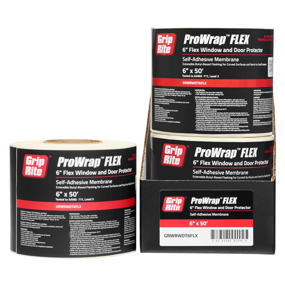 ProWrap Series GRWRWDT6FLX Flashing Tape, 50 ft L, 6 in W