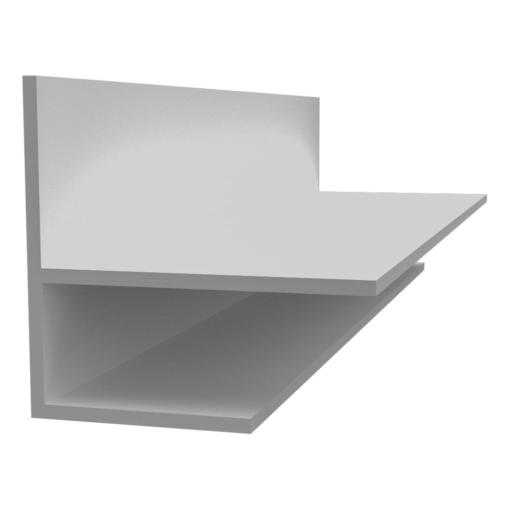 GTCT12F10 PVC F Trim, 10 ft Length, Gray
