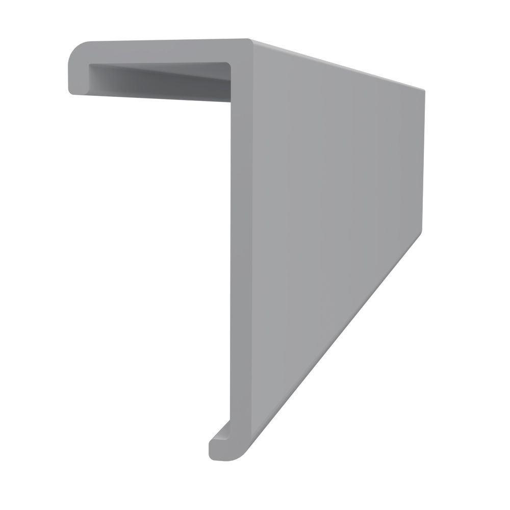 GTLT58TC08 PVC Slat Wall Top Cap Trim, 8 ft Length, Gray