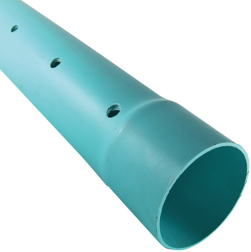 SDR Series 77743 PVC DWV Pipe, 4 in, 10 ft L, Perforated, Green
