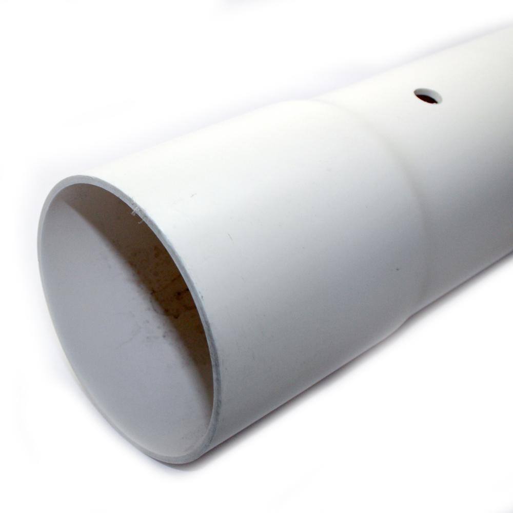 2733 Sewer Pipe, 3 in, 10 ft L, SDR 35, Solvent Weld, Perforated, PVC, White