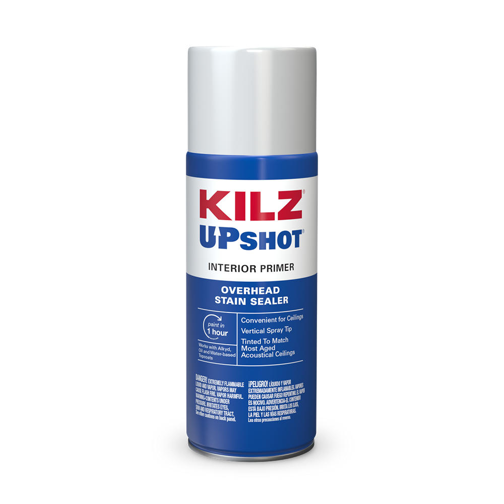 11748 KILZ Upshot Interior Overhead Primer, Sealer & Stainblocker, White, 10 Oz, Oil Base