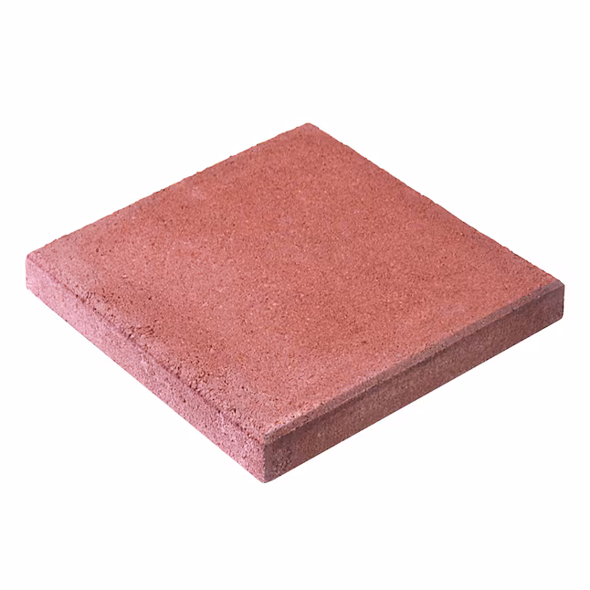 Patio Stepping Stone, 2 in H, 16 in W, 16 in L, Square, Red