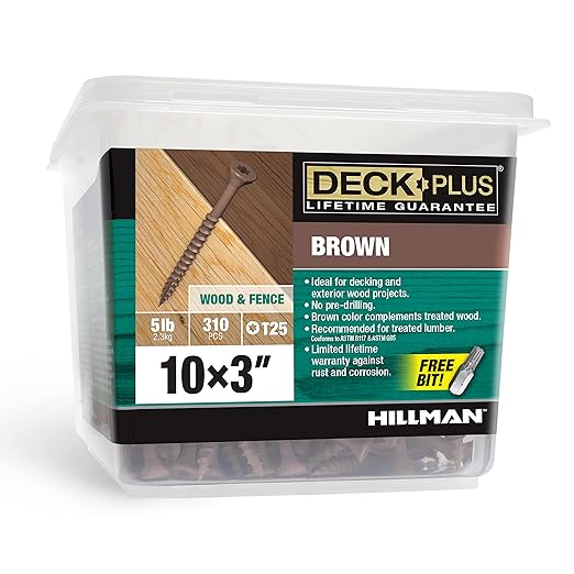 Deck Plus Brown Deck Screw - 5lb Box (#10 x 3")