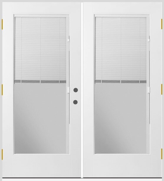 72 in x 80 in, Fullview, Mini Blind, Steel, Primed, Prehung Door, Right Hand, Yellow Zinc Hinges, TDI