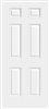 30 in x 80 in, 6 Panel, Steel, Outswing, Primed, Exterior Prehung Door, Left Hand, Yellow Zinc Hinges