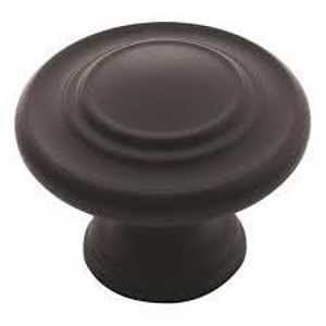 TEN1586FB Inspirations Cabinet Knob, 1-5/16 in Matte Black, 10 Pk