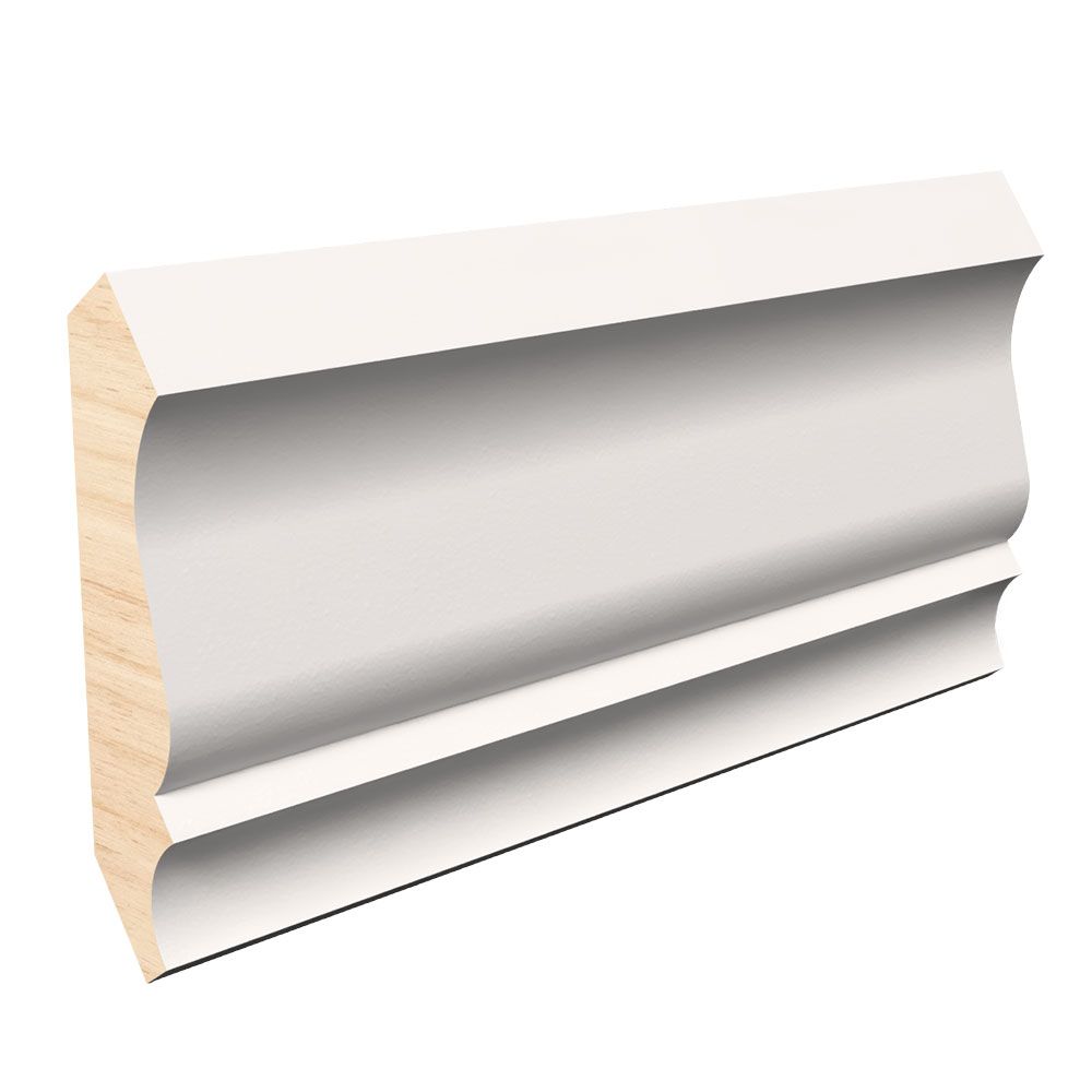 9/16 in Thickness, 2-3/4 in Width, 16 ft Length, Primed Fingerjoint Pine 8010 Crown