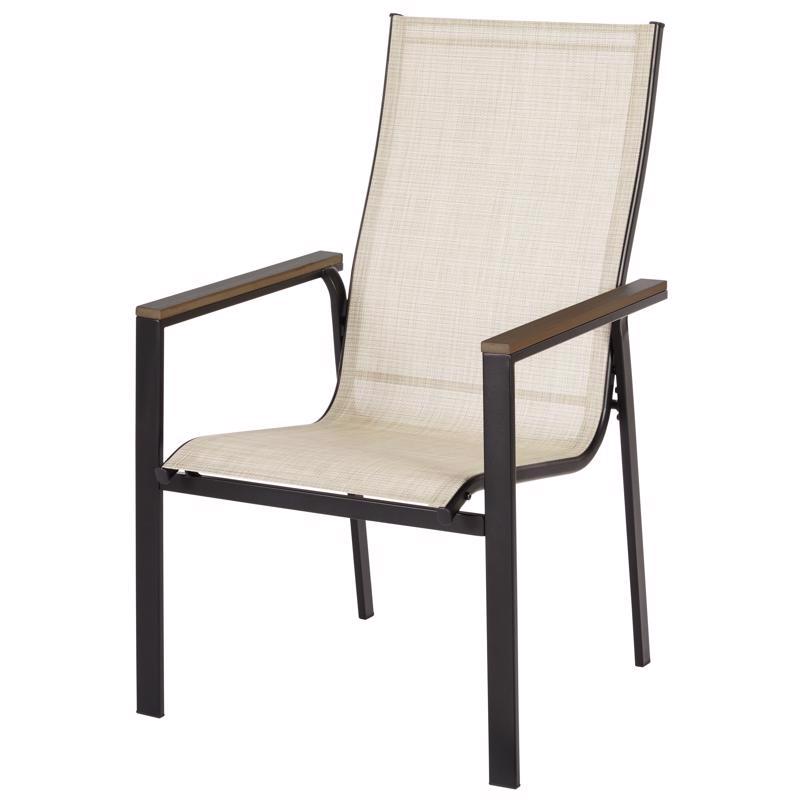 HKTS856A Sling Chair, Black Steel Frame, Tan