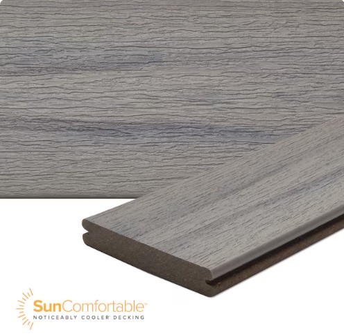 MS010612S2G64 Deck Board, 12 ft L, 6 in W, 1 in T, Composite, Milestone