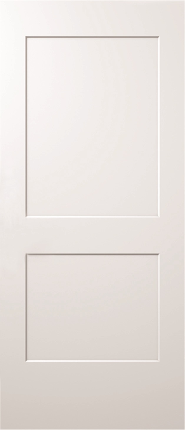 28 in x 80 in, Monroe, Primed, 2 Panel Square, Primed, Unfinished, Hollow Core, Slab Door