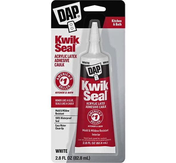 Kwik Seal Series 7079800954 Adhesive Caulk, 40 to 100 deg F, 2.8 fl-oz Tube