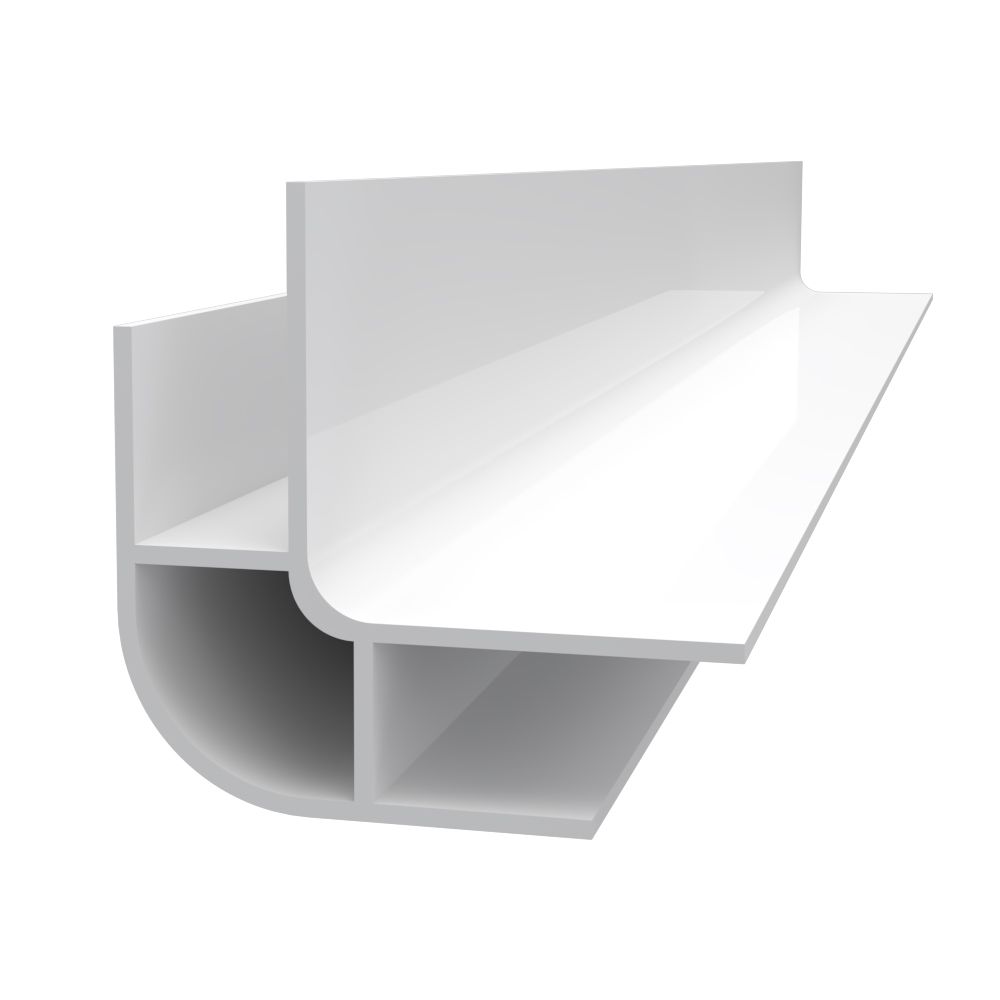 TCT12IO10 PVC Outside Corner Rounded Trim,10 ft Length, White