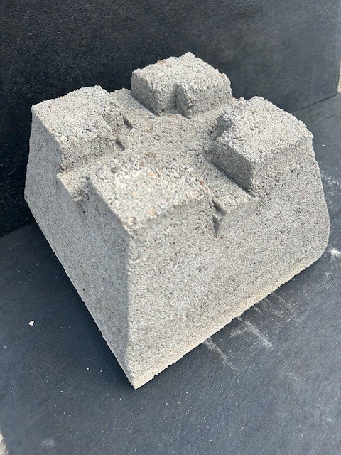 12x8x12 block to be used as foundation piers in the construction of freestanding decks