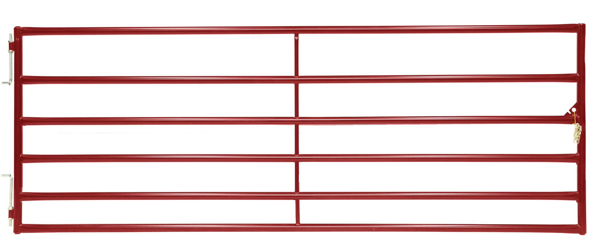RG204RD Bull Gate, 4 ft W Gate, 50-1/2 in H Gate, 16 ga Frame Tube/Channel, Steel Frame, Red