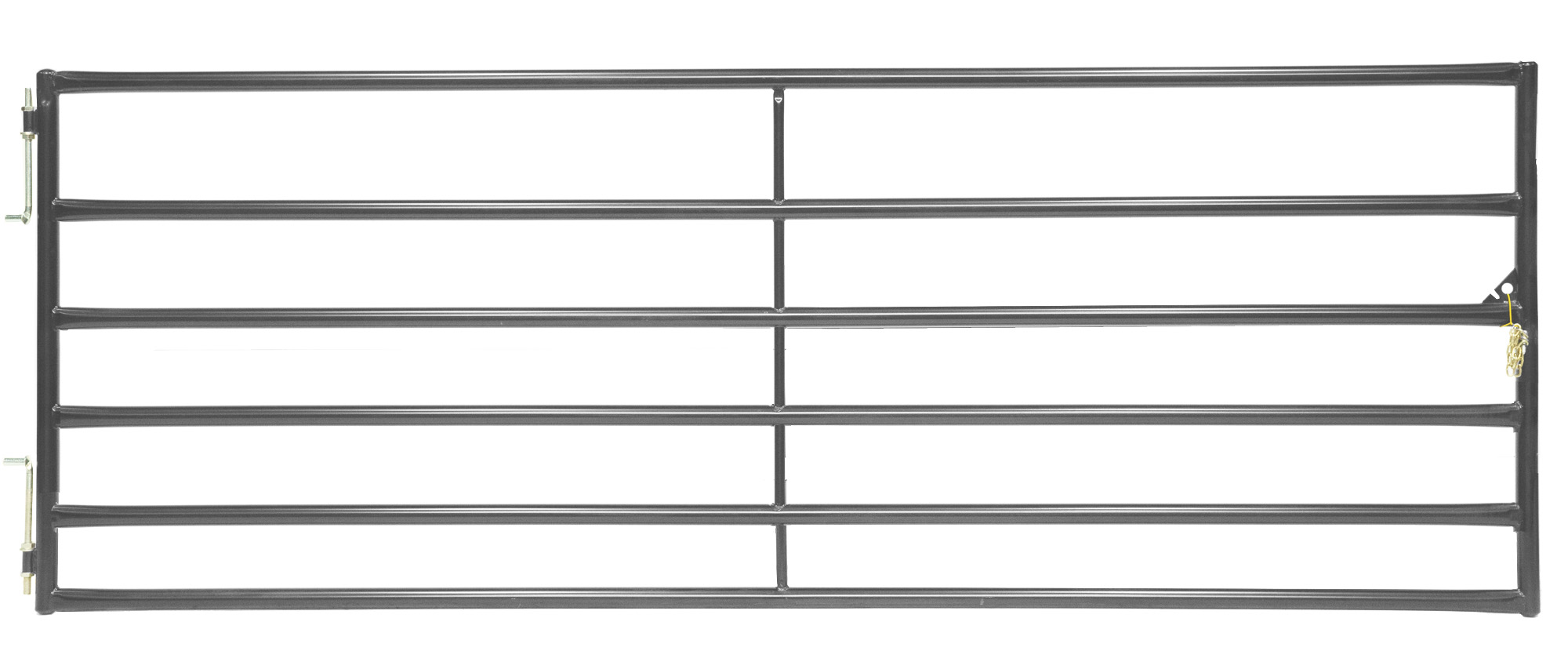 RG210GY Bull Gate, 10 ft W Gate, 50-1/2 in H Gate, 16 ga Frame Tube/Channel, Steel Frame, Gray