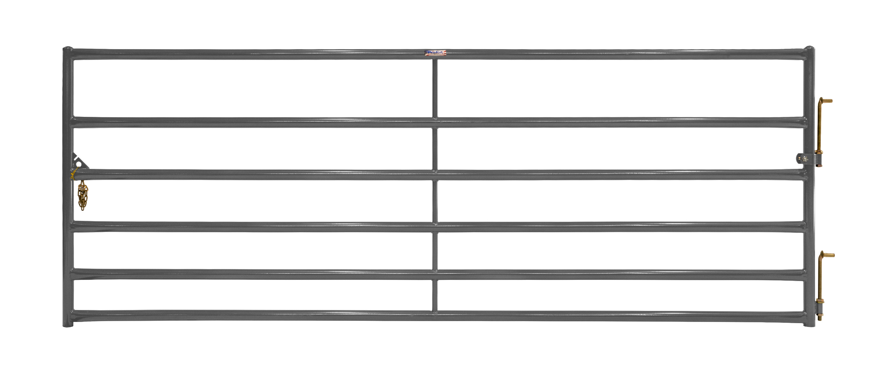RG212GY Bull Gate, 12 ft W Gate, 16 ga Frame Tube/Channel, Steel Frame, Gray