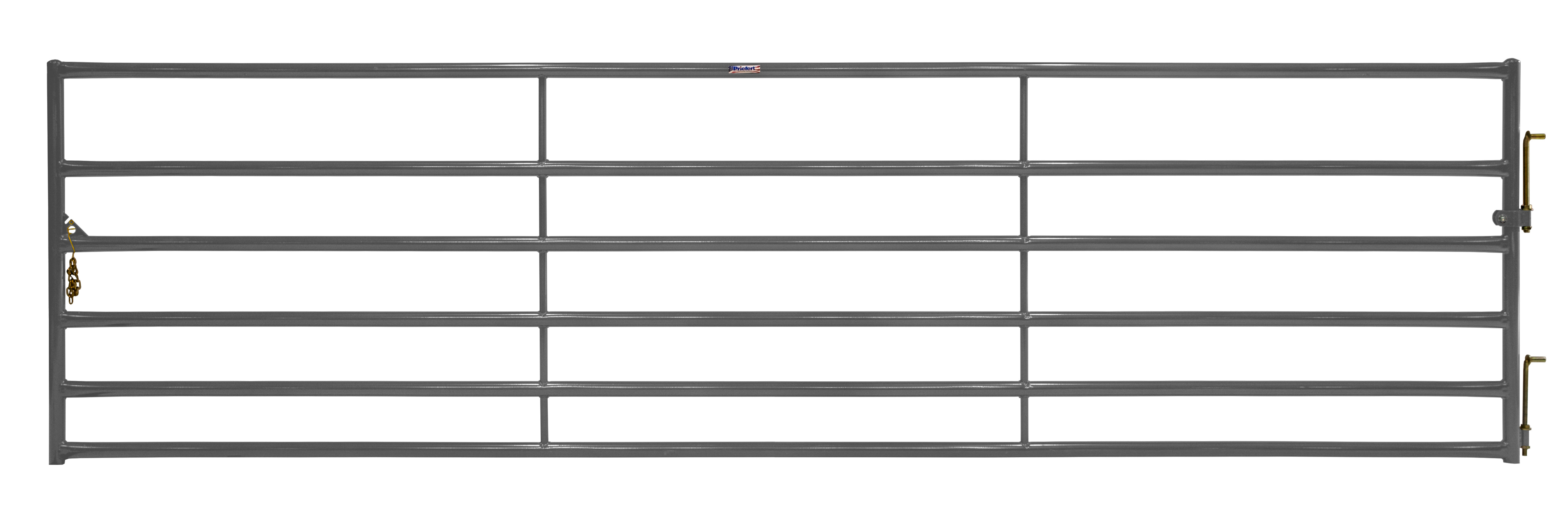 RG214GY Bull Gate, 14 ft W Gate, 16 ga Frame Tube/Channel, Steel Frame, Gray