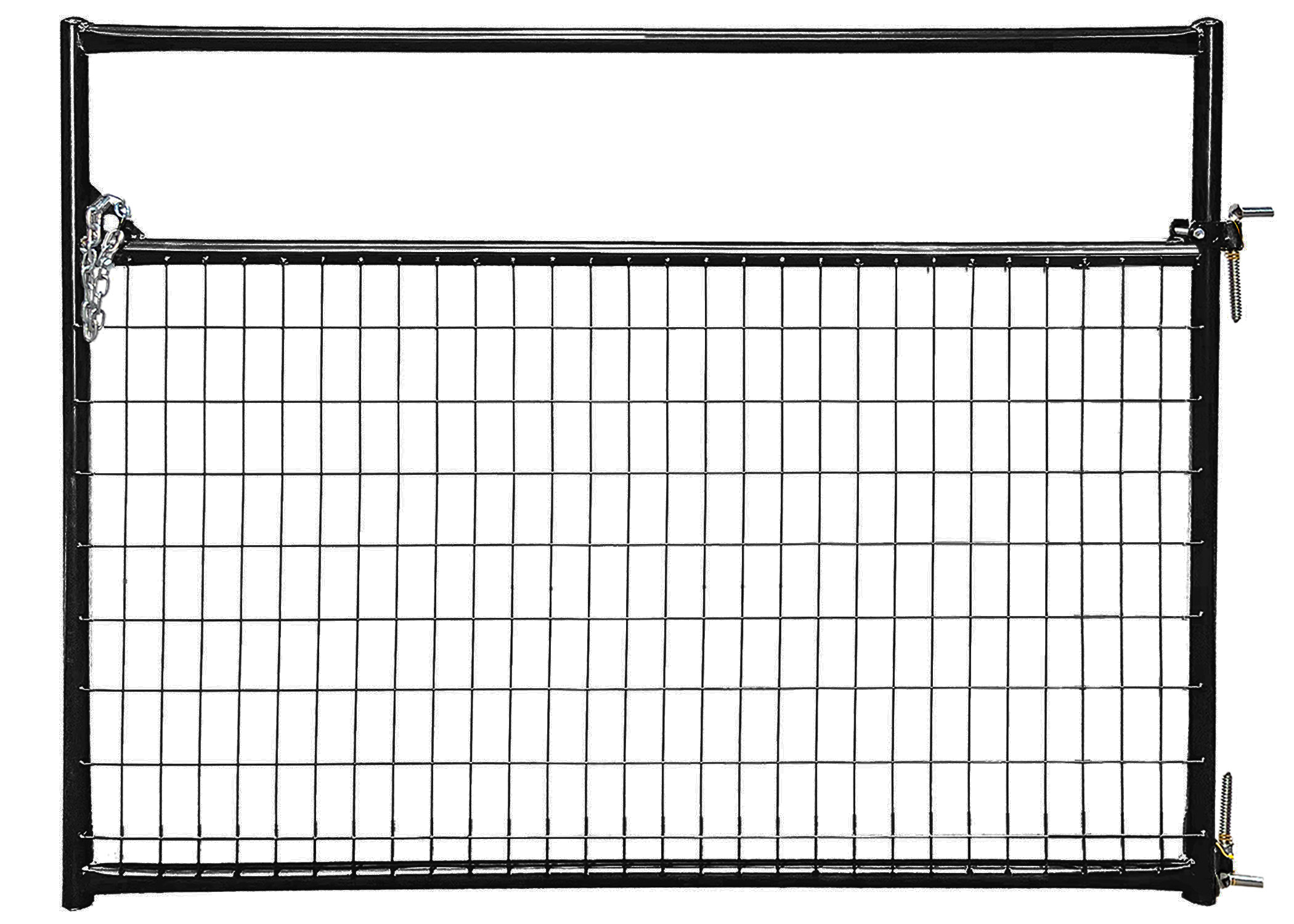 RWG04BK Wire-Filled Economy Gate, 4 ft W Gate, 50-3/4 in H Gate, 20 ga Frame Tube/Channel, 8 ga Mesh Wire