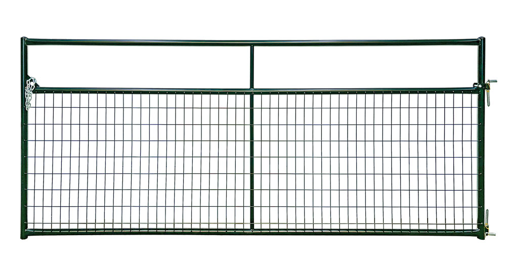 RWG08GN Series Wire-Filled Economy Gate, Green, 8 ft W Gate, 50-1/2 in H Gate, 20 ga Frame Tube/Channel