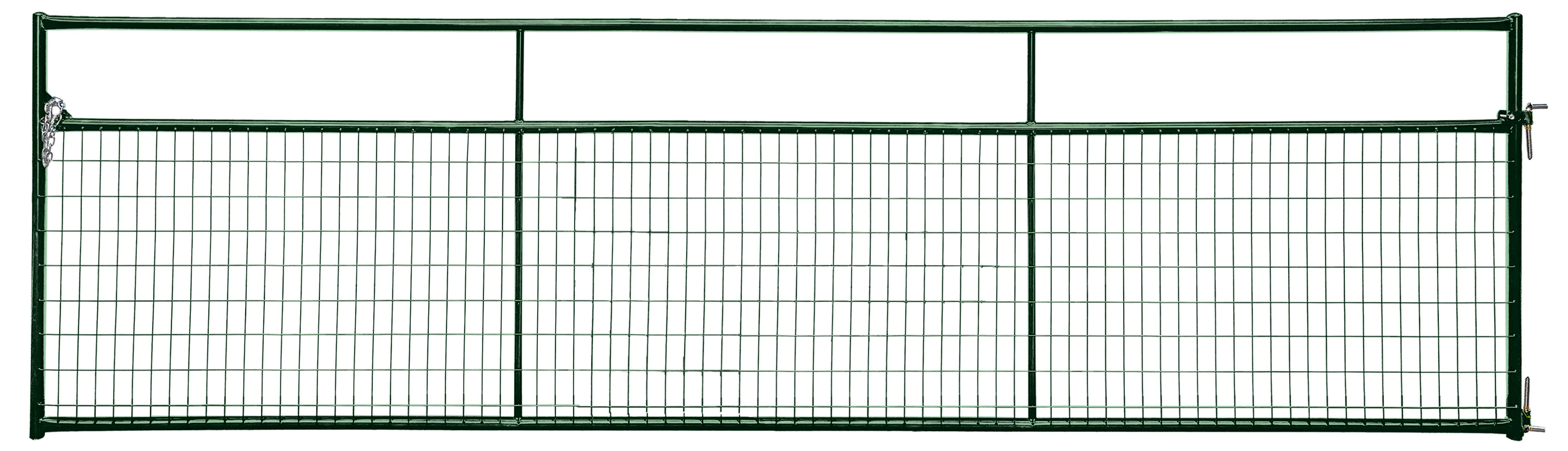 RWG14GN Series Wire-Filled Economy Gate, Green, 14 ft W Gate, 50-1/2 in H Gate, 20 ga Frame Tube/Channel