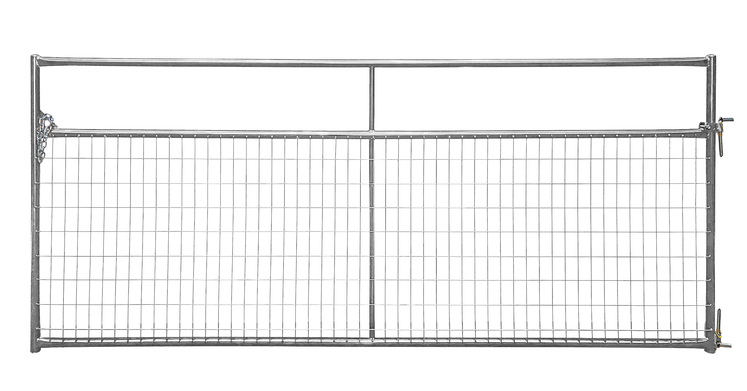 RWGG10 Series Wire-Filled Economy Gate, 10 ft W Gate, 50-1/2 in H Gate, 20 ga Frame Tube/Channel, 2 x 4 in Mesh